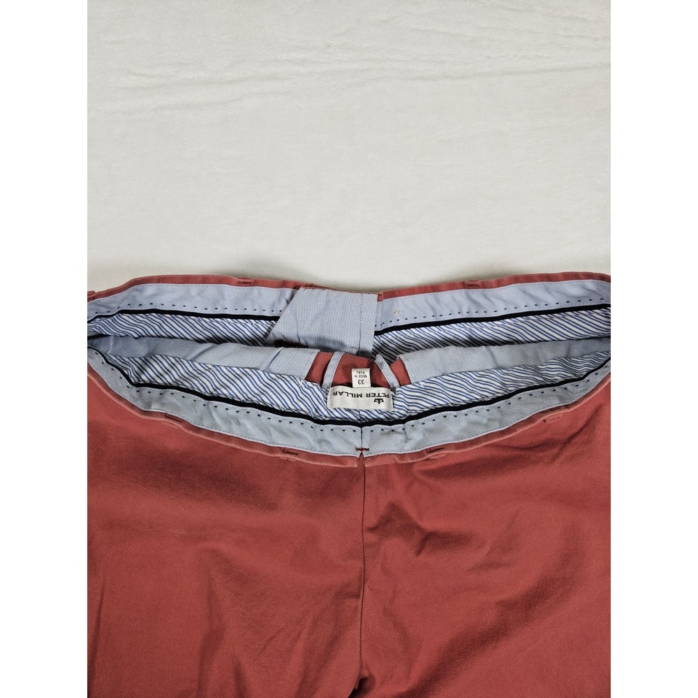Peter Millar‎ Men's Pima Cotton Pants Slacks Peru Made MF17B48 Size 33 Dark Pink - Picture 11 of 15